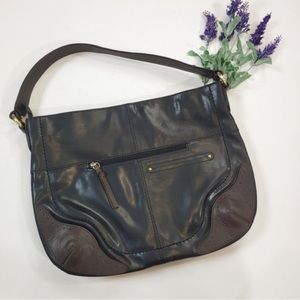 Vintage Nino Bossi Black Leather Shoulder Bag